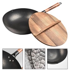 Poêle à Sauter, Batterie de Cuisine à Gaz Bouillante, avec Couvercle, Wok à