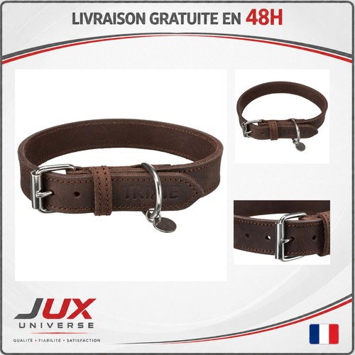 Collier chien cuir - , marron