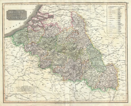 1817 thomson map belgium - thomson, of