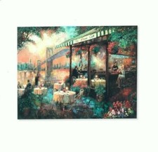 Cadre toile tableau déco Terrasse café - 45 x 35 cm