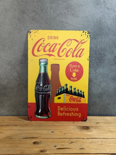 Plaque métal coca cola - métal, 197