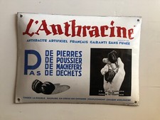 OLD ADVERTISING ENAMEL PLAQUE ANTHRACINE EAS