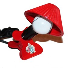 Vintage Red Plastic Mushroom Clamp Lamp