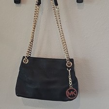 NWOT Michael Kors Leather Chelsea Messenger Bag with Gold Chain, Accents