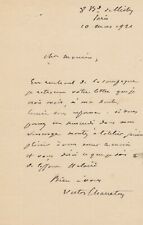 Victor CHARRETON painter autograph letter signed an appointment at his studio