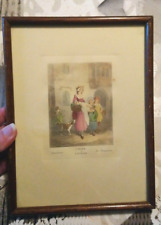Lithographie Cries Of London Les Primeroses Encadrement 17 Cm X 22,5 Cm