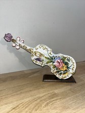 Céramique Italienne Bassano Base Forme Violon Sur Si je En Bois