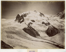 Suisse, le Mont Rose, Alpes valaisannes, vue panoramique  Vintage albumen print 