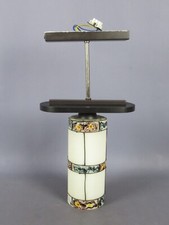 Lustre Plafonnier Lampe Verre Métal Bois Peintures Abstrait Vintage