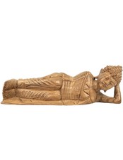 Reclining Buddha Statue 30cm Exotic Wood Bru