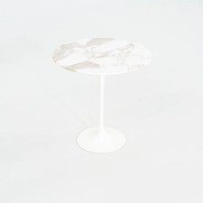 2003 Eero Saarinen for Knoll Tulip Side Table in Calacatta Gold Marble 20 inches