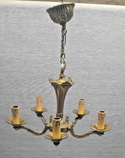 Lustre 5 feux bronze doré