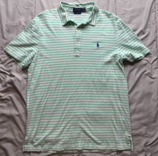 Polo Ralph Lauren Men’s L Feather Weight Mesh Pique Knit Shirt Green Pony Logo