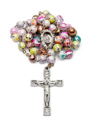 Collier chapelet multicolore