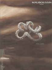 ADVERTISEMENT ADVERTISING 2003 MAUBOUSSIN franked ring white gold and diamonds