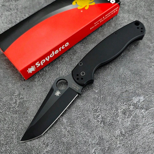 Spyderco black folding knife - spyderco,