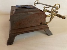 Rare ancien petit réchaud gaz à 2 feux en fonte fer laiton B&G 57 Lyon fin XIX