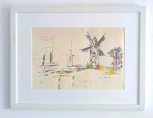 Peinture abstraite encadrée - peinture,