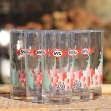 Lot of 6 Vintage SVG Brasserie Advertising Glasses