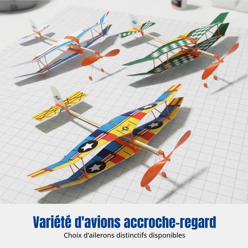 Avion modèle élastique - avion,