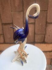 Flamingo with blue reflections Saxon porcelain sign Karl Ens 34 cm