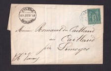 Lettre de Casteljaloux (Facture Manufactures de Lirac) avec cachet convoyeur