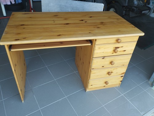 Bureau pin massif finition - en,