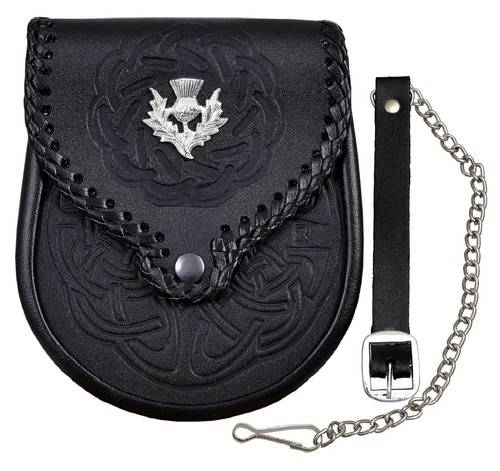 Sporran cuir doublement - sporran,