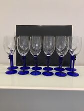 Glass service with wine and water screen printed in relief Arcopal blue foot, Luminarc