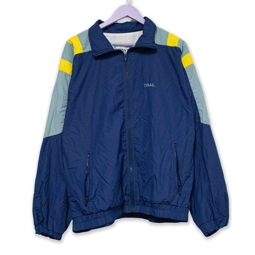 Veste vintage bleue jaune - veste,
