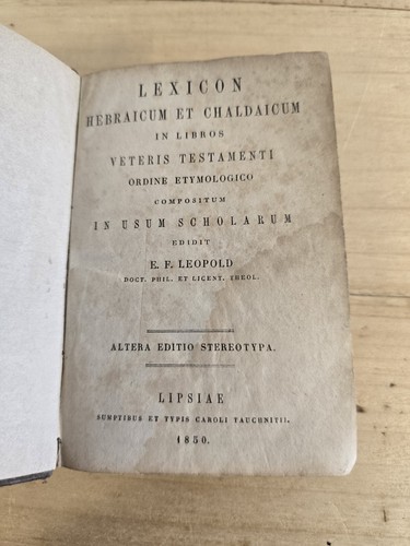 Lexicon hebraicum - lexicon, et