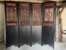 Paravent Chinois En Bois XIXeme Siècle 