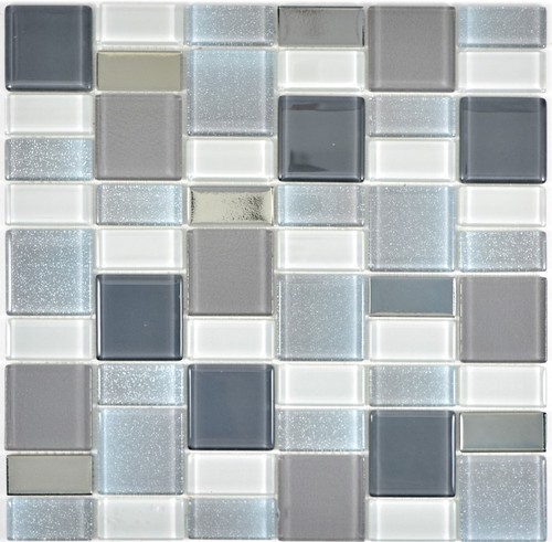 Glasmosaïque gris parement - glasmosaïque,