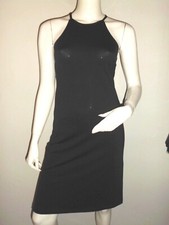 SEXY LEGERE MOULANTE ROBE HENNES H&M NOIR FINE BRETELLES CROISSEES AU DOS T:S/M