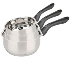 - Lot de 3 Casseroles Primo - Acier Inoxydable - Tous Feux dont Induction - T...