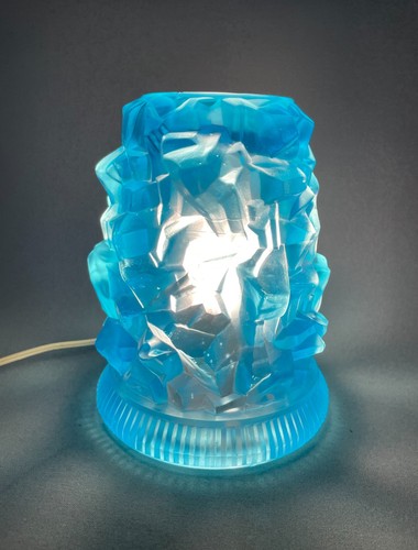Lampe verre moulé milieu - verre,