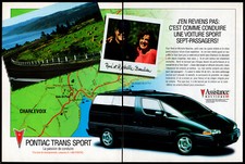 1994 PONTIAC Trans Sport SE Vintage Original 2 page Print AD | Black minivan FR