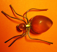 BROCHE ARAIGNEE VINTAGE RESINE