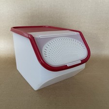 Tupperware Potato Onion Storage Keeper 5.5 Qt. Sheer #4013, Red Seal #4014