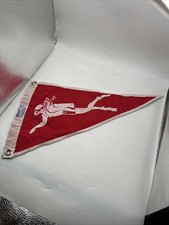Vintage Taylor Co. Red Scuba Diver Boat Marine Nylon Pennant Flag 9x17”