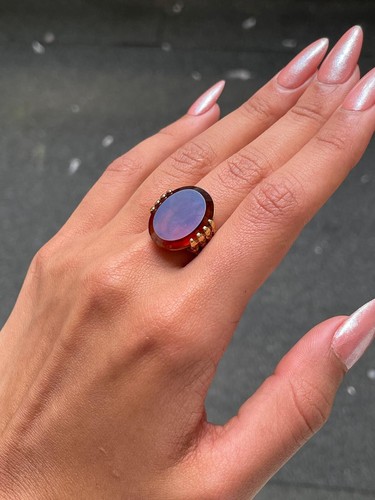 Bague jaune k - bague, en