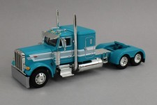 DCP 1:64 *TEAL & WHITE* Peterbilt 379 48" Flattop Semi Truck *NIB*