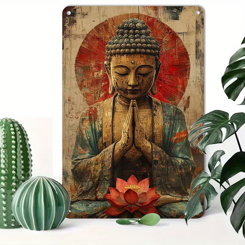 Panneau logo vintage bouddha - logo,