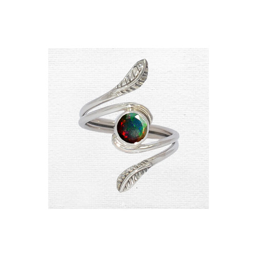 Bague opale noire facettée - bague,