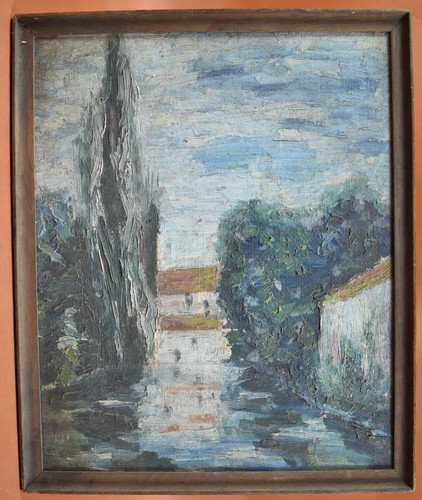 Peinture huile sur bois - à,