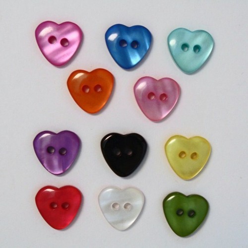 Boutons fantaisie coeur - coeur, 15mm