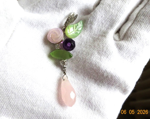 Pendentif perle verre nacre - perle,