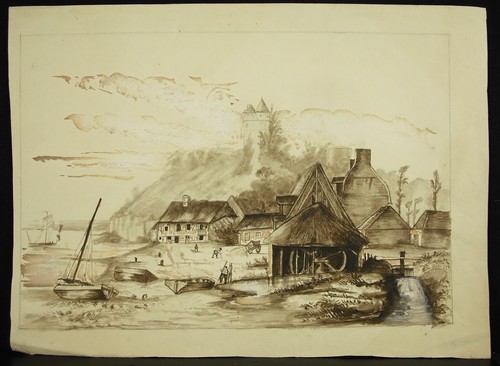 Dessin original lavis - , vers