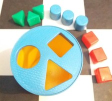 Vintage FISHER PRICE  -  BARIL de  Cubes  - JOUET  D'éveil  - Année 1977 complet