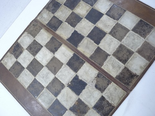 Antique leather chess - leather, board